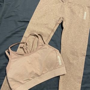 Gymshark Marl Leggings and Sports Bra- Purple- Medium